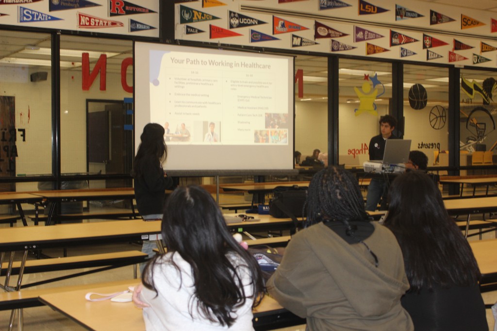 Students learning health literacy in a workshop
